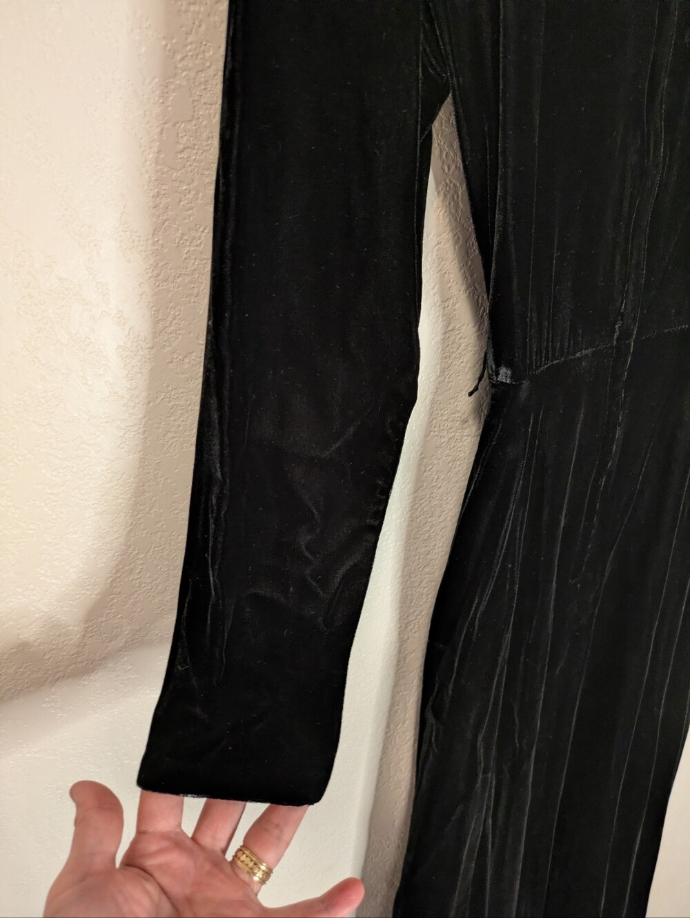 Vintage 80s Ricki Lang for Nuit Black Velvet Full Circle Skirt Maxi Dress ILGWU - Picture 5 of 12
